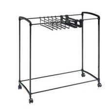 Itemtalk 防滑推車型立式褲架 + 衣架20入組, 黑色