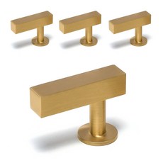 손잡이세상 黃銅長條單孔傢俱把手 金色, 4個