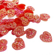 脆史萊姆愛心內藏玫瑰胸針配件, 紅色的, 500克