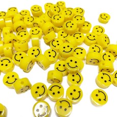 脆粒史萊姆串珠工藝笑臉配件 8mm 100入, 混色, 100個