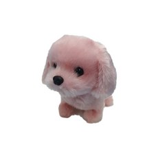 움직이는 복실복실 강아지 작동인형, 16cm, 핑크, 1개