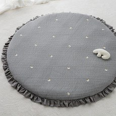 롤베이비 플레인 아기 원형 러그 + 충전재 2p, 문앤스타그레이, 1개