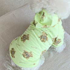 Baidamsumi 寵物狗小熊毛圈連帽T恤, 萊姆, 1個