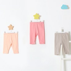 Uni FRIend 童款素色七分內搭褲 3件組