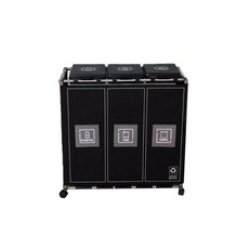 資源回收袋架 3格+垃圾袋 50入, 黑色的