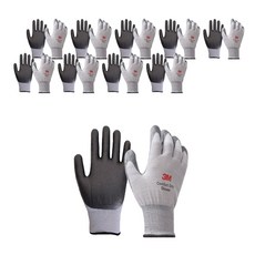 3M 舒適型保暖安全工作手套 M號, 灰色的, 10套