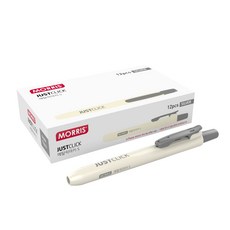 MORRIS JUSTCLICK 金屬馬克筆 S, 銀色, 12個