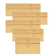 Joy 雙圓形裝飾信封, 牛皮色, 20個