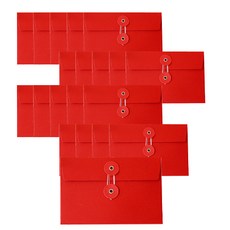 Joy 雙圓形裝飾信封, 紅色, 20個