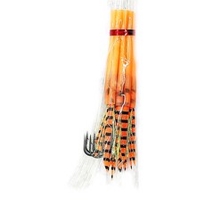 KiuRa螢光錫絲斑馬紋蝴蝶魚釣魚鉤 橘色, 1組