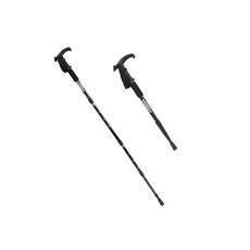 強生 減震登山摺疊杖 T字型, 黑色, 2個