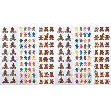 스티커마켓 오로라 스티커 자전거베어 2p + 3열미니베어 2p + 4열미니베어 2p 3종 세트, 혼합색상, 1세트