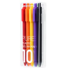 O-ON PURE 彩虹中性筆 A款 黑色筆芯 0.5mm 10入, 混合色, 1套