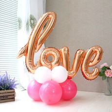 WOW PARTY KOREA Initial Love 字母氣球柱套組, 玫瑰金, 2套