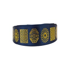 傳統圖案Baessi緞帶 25mm, 海軍藍, 45m