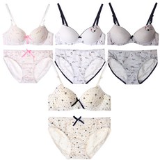 bow low 少女內衣4件+內褲4件組 SO003