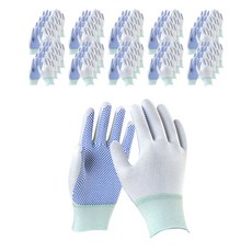 성진나이스 엠보싱 폴리 도트 작업용 장갑 M SJ-220V 양손 세트, 화이트, 100세트