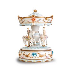 PAPASTOY 回憶的古董旋轉木馬音樂盒, 藍寶石