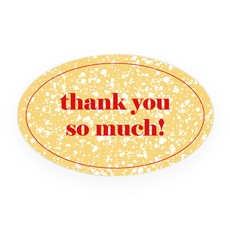 Donna&deco Color Drop Thank You So Much 橢圓形包裝貼紙, 120個, 黃色