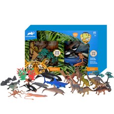 animal planet 動物星球 恐龍 海洋動物公仔 模型玩具組 40件, 1套