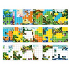 Anyblock 新恐龍拼圖圖案18種套組, 混合色, 1個