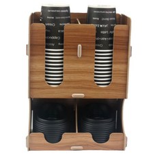 咖啡廳用外帶杯2孔分配器組裝式, 棕色, 1個