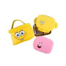 LILFANT 海綿寶寶便當盒 2入+便當袋組, 混色, 1組