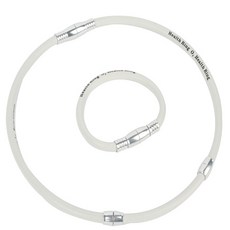 Oz健康戒指遠紅外線全釹健康手鍊項鍊套組白+銀大號, 1套