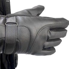 工作用刷毛防水機車手套, 黑色的