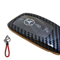 그린텍 르노삼성 버전3 스마트키 카본 케이스 + 키링 세트, 유광블랙+다크브라운, 르노 전용타입