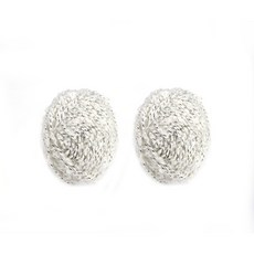 波浪壓克力+羊毛混紡針織線 2入, 白色的