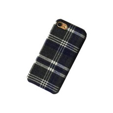 패브릭 체크 데님 휴대폰 케이스