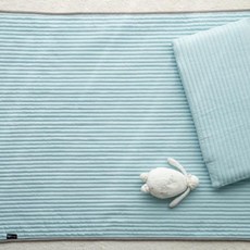 롤베이비 줄누비 유아 침대패드, 스카이블루, 1개