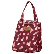 Market A 棉質保溫便當袋 酒紅花朵, 1個