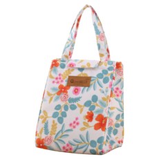 마켓에이 코튼 단열 도시락 가방 꽃무늬, 1개