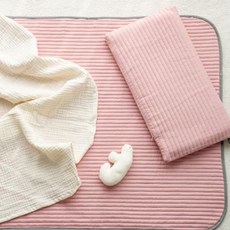 롤베이비 줄누비 유아 침대패드, 핑크, 1개