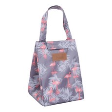 Market A 棉質保溫便當袋 紅鶴灰, 1個