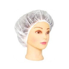 高級圓形不織布浴帽 100入, 白色的, 1個
