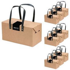 indi.k 現代牛皮紙手提盒 大 10p+Merci 現代黑色標籤 10p, 牛皮紙(手提盒), 黑色(標籤), 1套