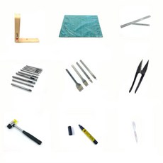 皮革工藝一般B全組, 黑色、棕色、紅色（縫紉線）, 1套