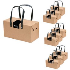 indi.k 現代牛皮紙手提盒 小 10入+Merci 現代黑色標籤 10入, 牛皮紙(手提盒), 黑色(標籤), 1套