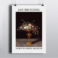 Alloui 北歐客廳室內裝潢畫作 植物掛畫 42 揚·勃魯蓋爾 花1