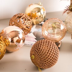 flowertree 混色球裝飾 6 件套, 淡香檳