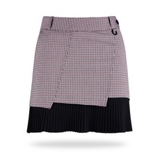 Luxgolf 女式細格子拼色裙褲裙褲 YD1S104