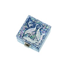 塔松邦方形珍珠母石戒指盒鶴藍, 1個