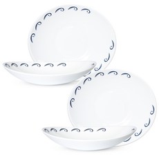 Vietri 藍色橢圓沙拉碗, 白色, 4個