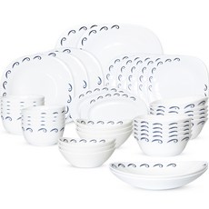 Bormioli Rocco Vietri 10人份晚餐餐具組 40件, 8種, 白色