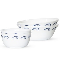 Bormioli ROCCO Vietri Blue Air 禮賓套組, 白色, 飯碗 2入+大碗 2入