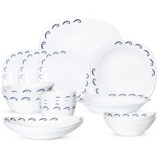 Vietri 4人份晚餐餐具組 18件組, 7種, 白色