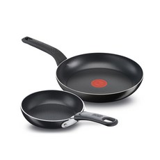 테팔 심플리클린 프라이팬 세트 2개, 블랙+레드, 프라이팬 12cm + 프라이팬 24cm